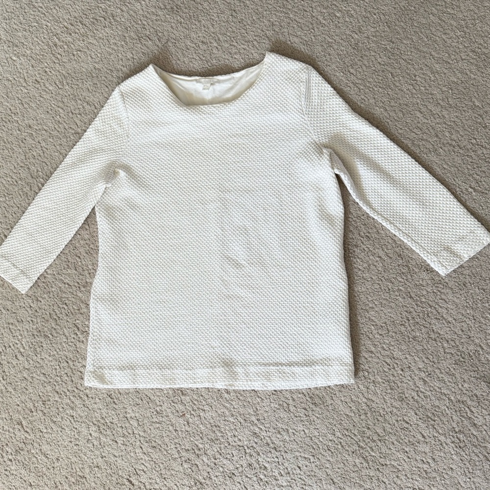 COS Waffle Knit Top Ivory - M